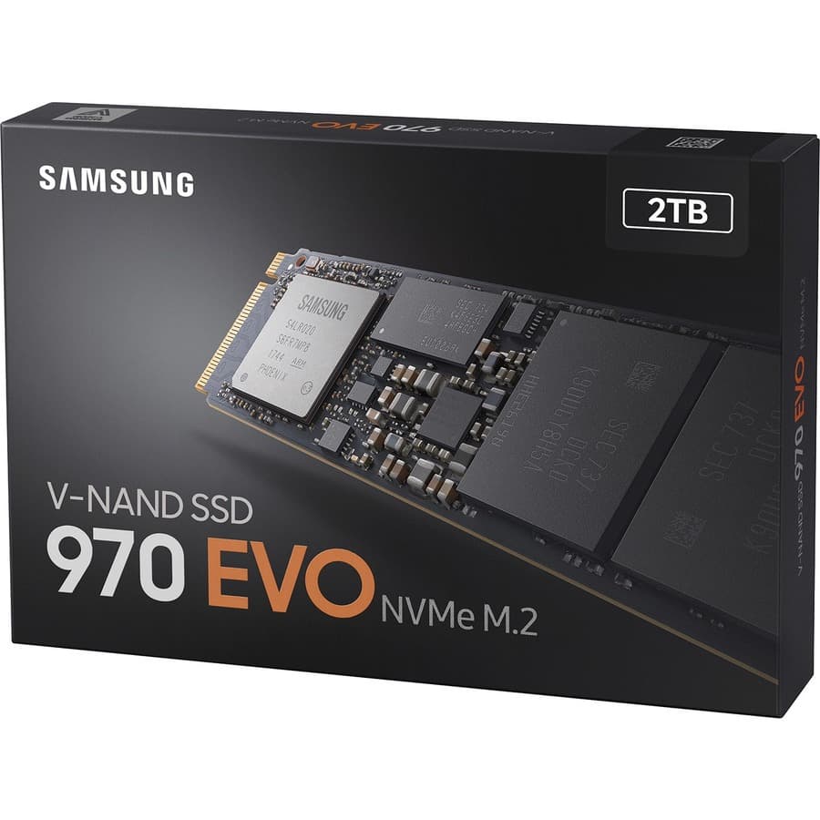 Samsung 970 EVO 2TB M.2 internal NVMe solid-state drive for desktop and workstation storage