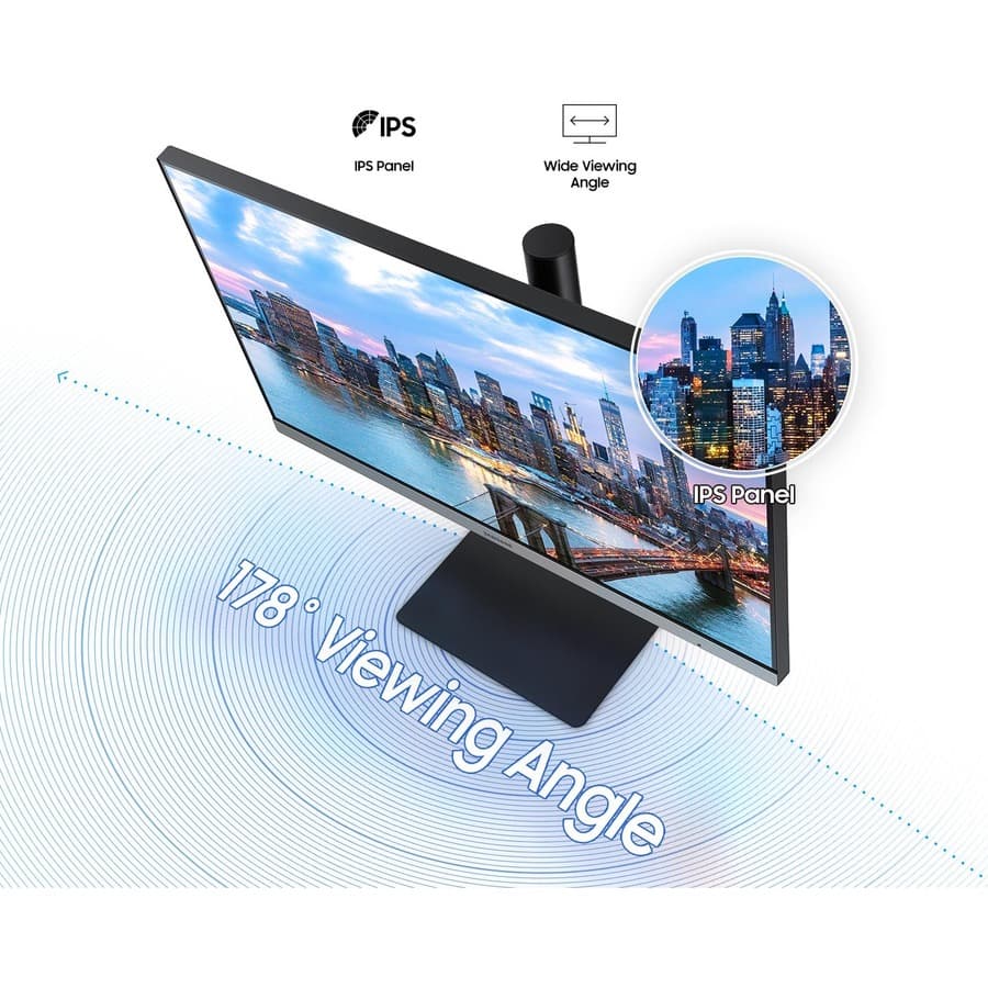 Samsung 24-inch IPS Full HD monitor with adjustable stand, HDMI, DisplayPort, DVI, and USB hub