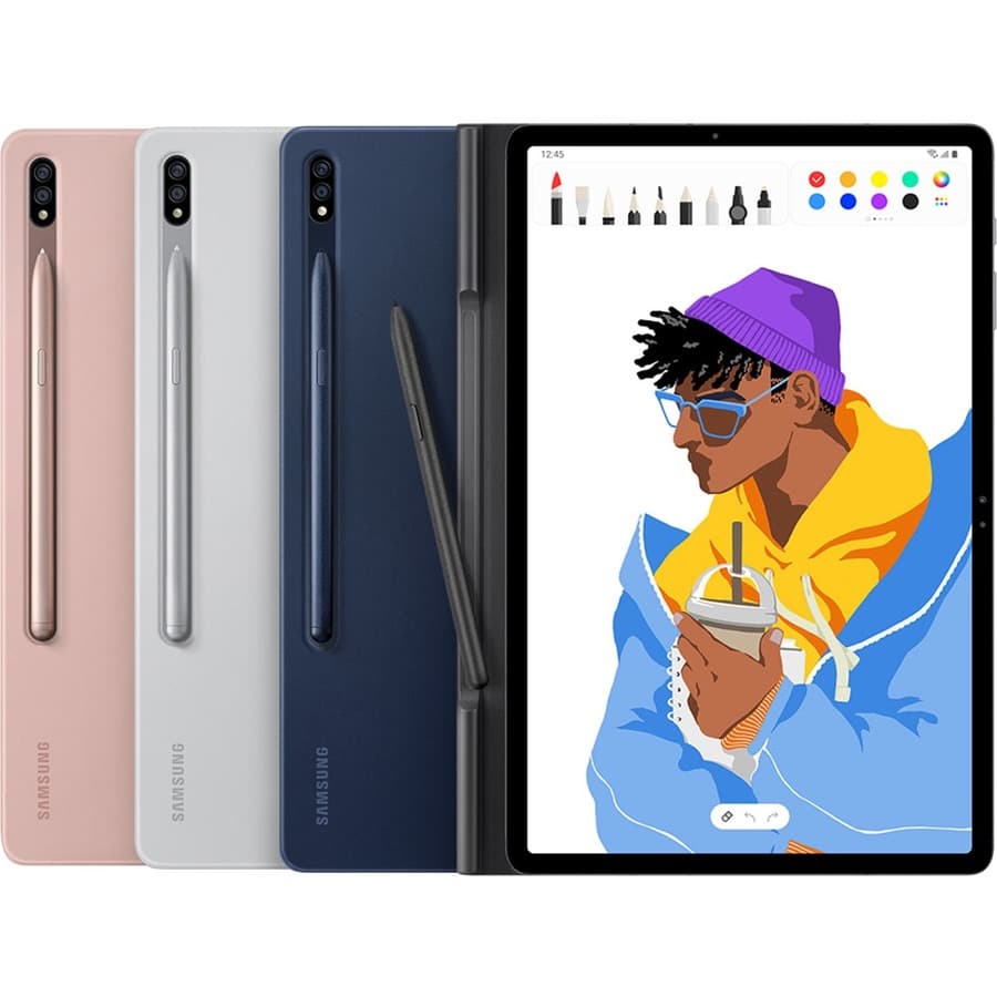 Black Samsung book cover for Galaxy Tab S7+/S8+ tablet