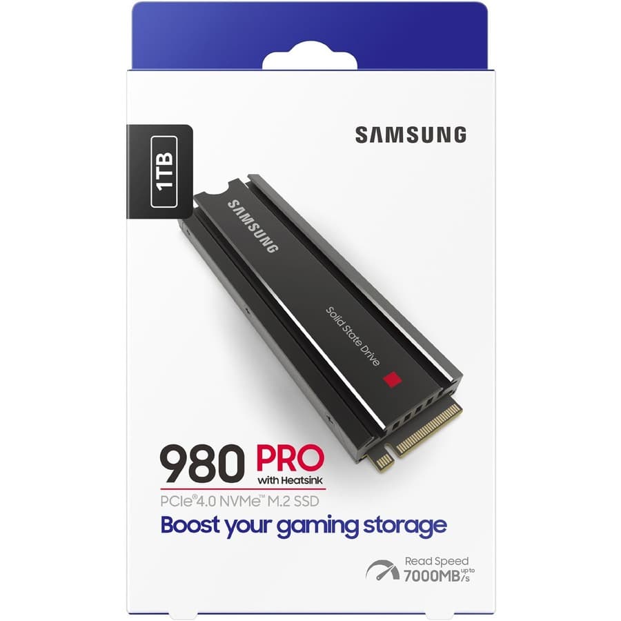 Samsung 980 PRO 1TB MZ-V8P1T0CW M.2 PCIe NVMe SSD with heatsink
