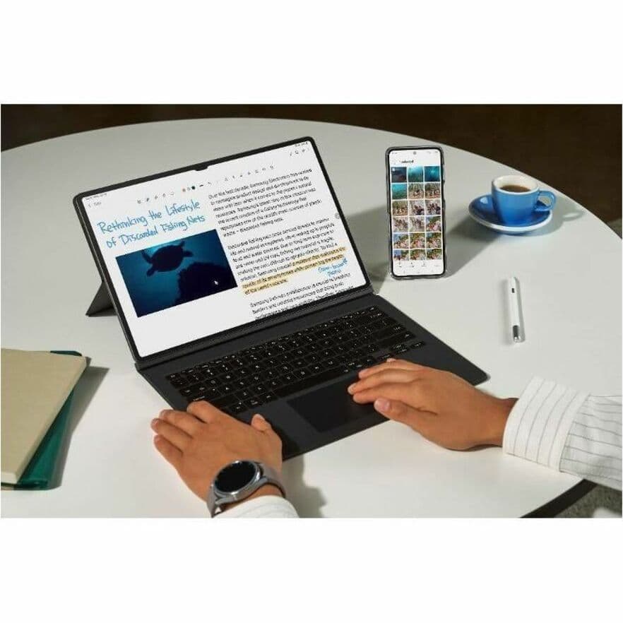 Samsung Galaxy Tab S9 Ultra business tablet in gray with expansive 14.6-inch display