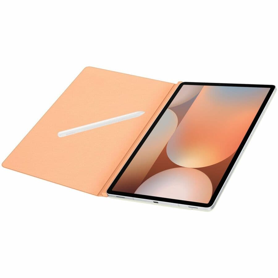 Samsung Galaxy Tab S10+ Smart Book Cover in orange, slim folio tablet case with magnetic attachment