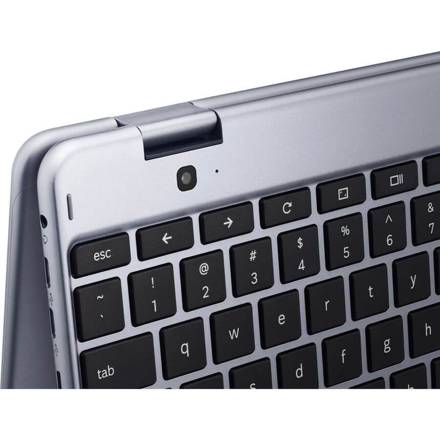 Samsung Chromebook Plus commercial 2-in-1 laptop in stealth finish with 360-degree hinge and LTE support