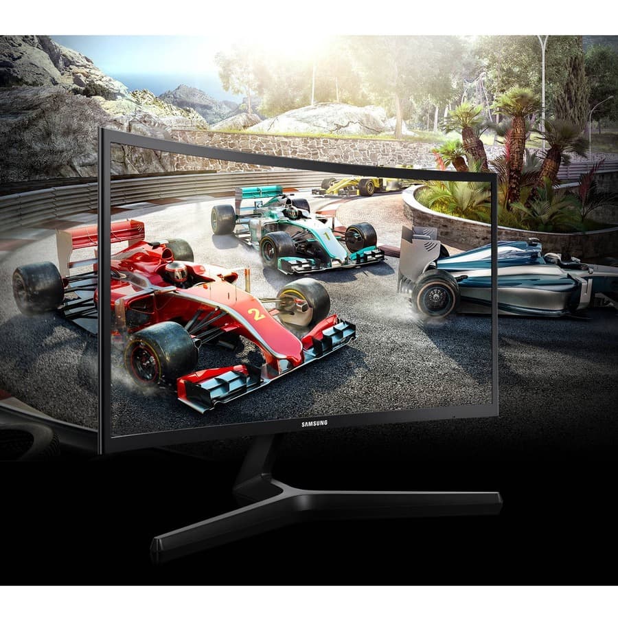 Samsung 24-inch curved gaming monitor with Full HD display and slim black bezel