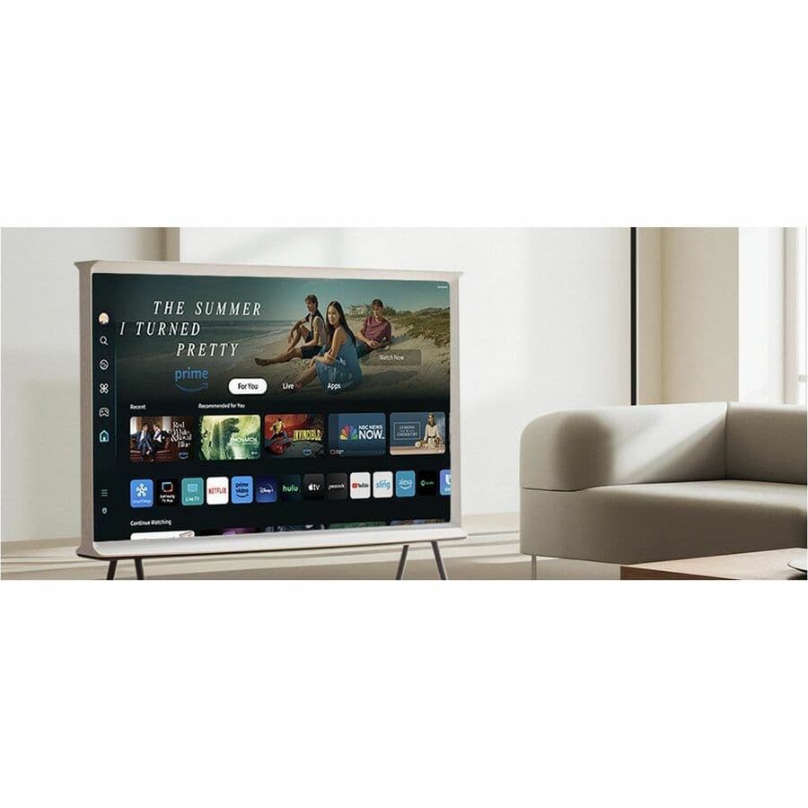 Samsung 43-inch The Serif QLED 4K Smart TV with easel stand in white