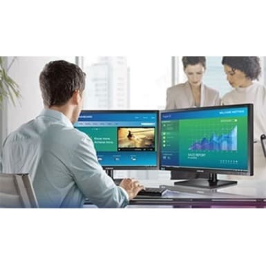 Samsung 24-inch IPS Full HD monitor with adjustable stand, HDMI, DisplayPort, DVI, and USB hub