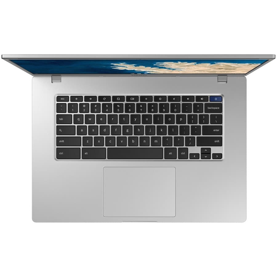 Samsung Chromebook 4 Plus laptop with Intel Celeron N4000, ChromeOS, and compact portable design