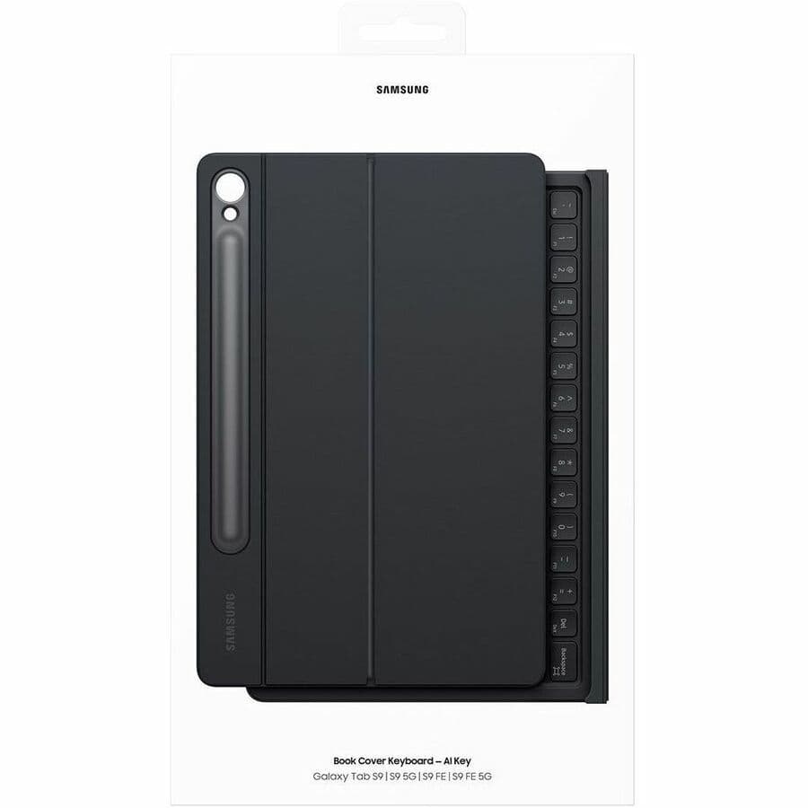 Samsung black book cover for Tab S10 FE, Tab S9 FE, and Tab S9 tablets
