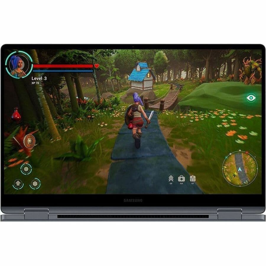 Samsung Galaxy Book4 360 15.6-inch 2-in-1 notebook in Moonstone Gray with touchscreen display