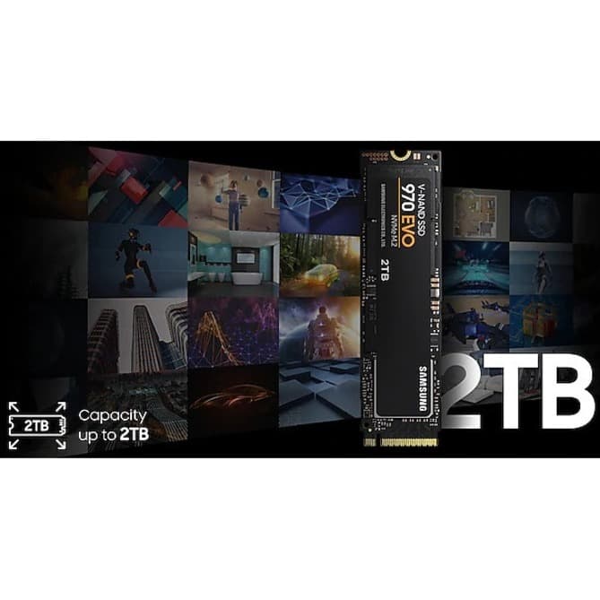 Samsung 970 EVO 2TB M.2 internal NVMe solid-state drive for desktop and workstation storage