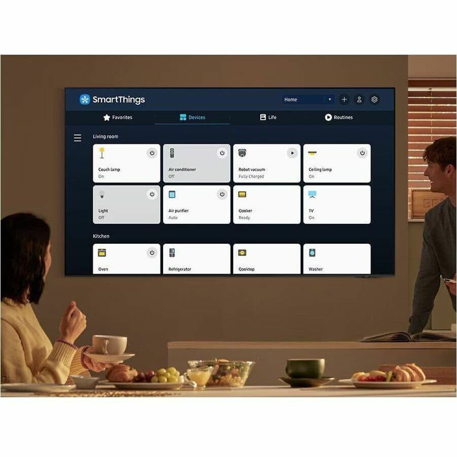 Samsung 65-inch Neo QLED 4K Smart TV with 120 Hz refresh rate and slim black bezel