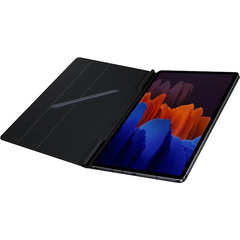 Black Samsung book cover for Galaxy Tab S7+/S8+ tablet