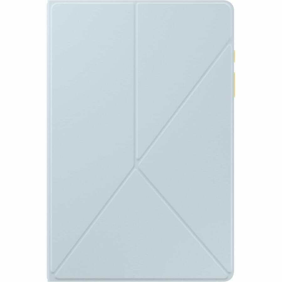 Blue Samsung Tab A9+ Smart Book Cover fitted to tablet