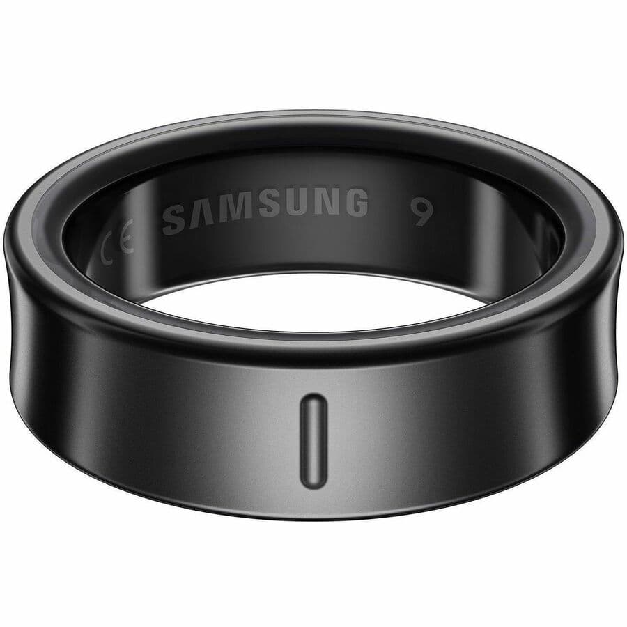 Samsung Galaxy Ring Size 7 Black titanium wellness ring on white background