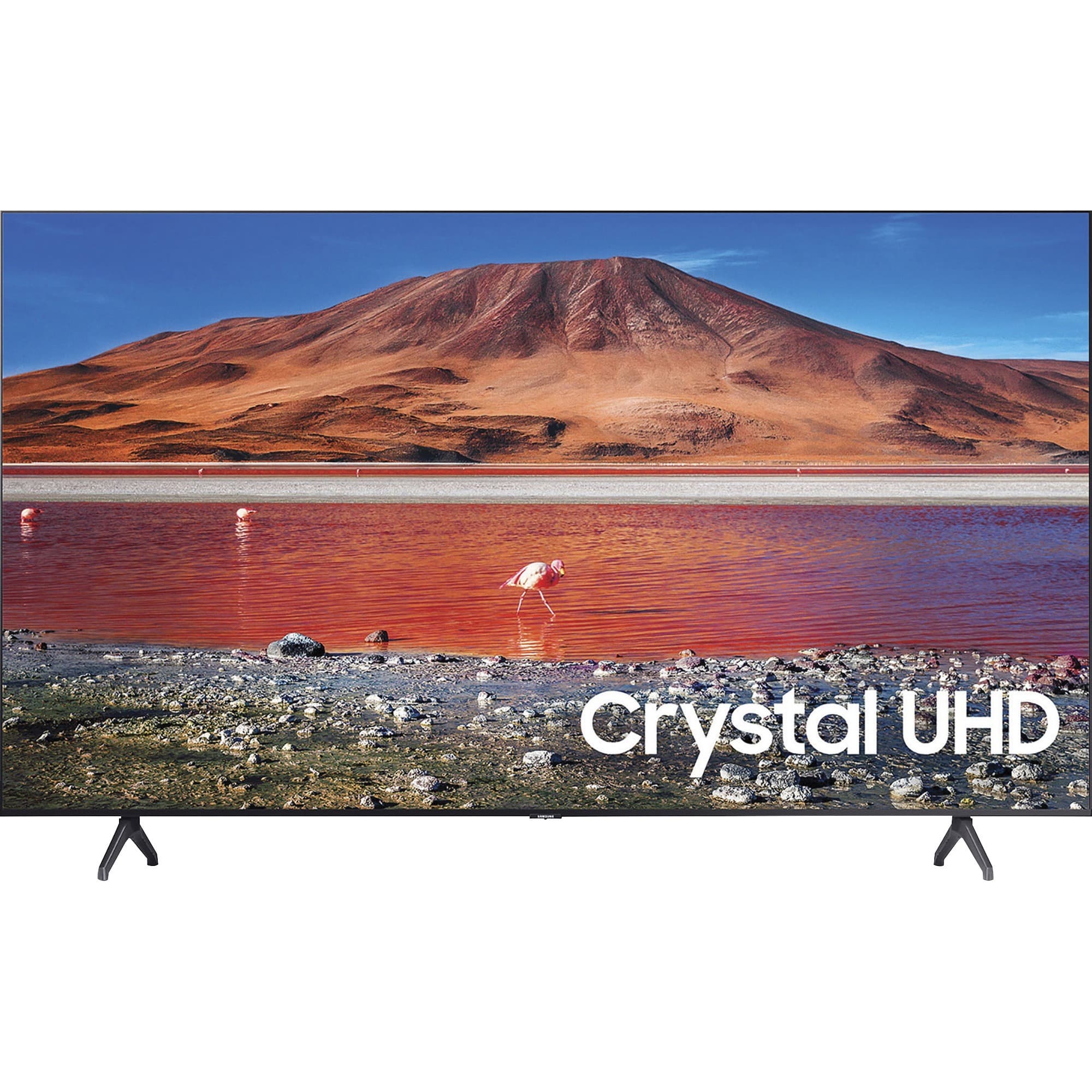 Samsung 75-inch TU7000 4K UHD smart TV with flat black bezel and large-screen display