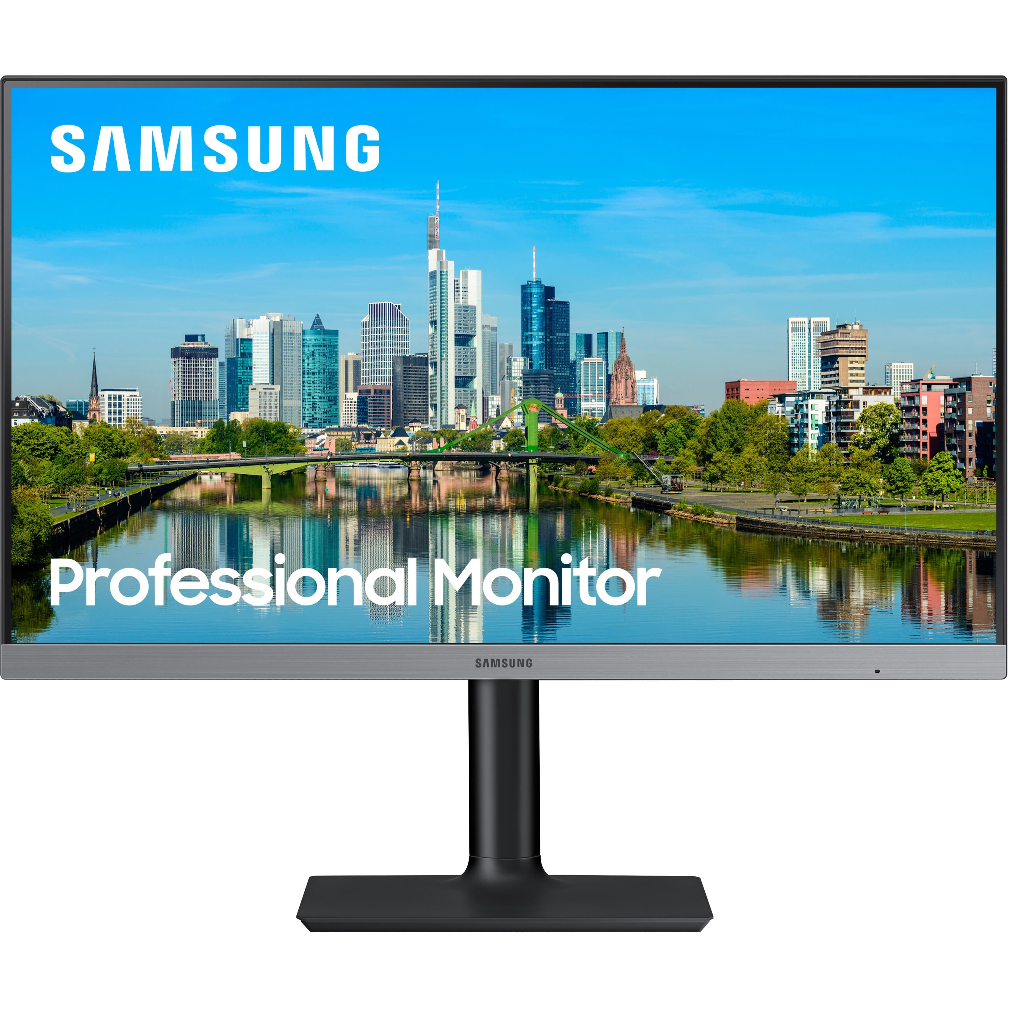 Samsung 24-inch IPS Full HD monitor with adjustable stand, HDMI, DisplayPort, DVI, and USB hub