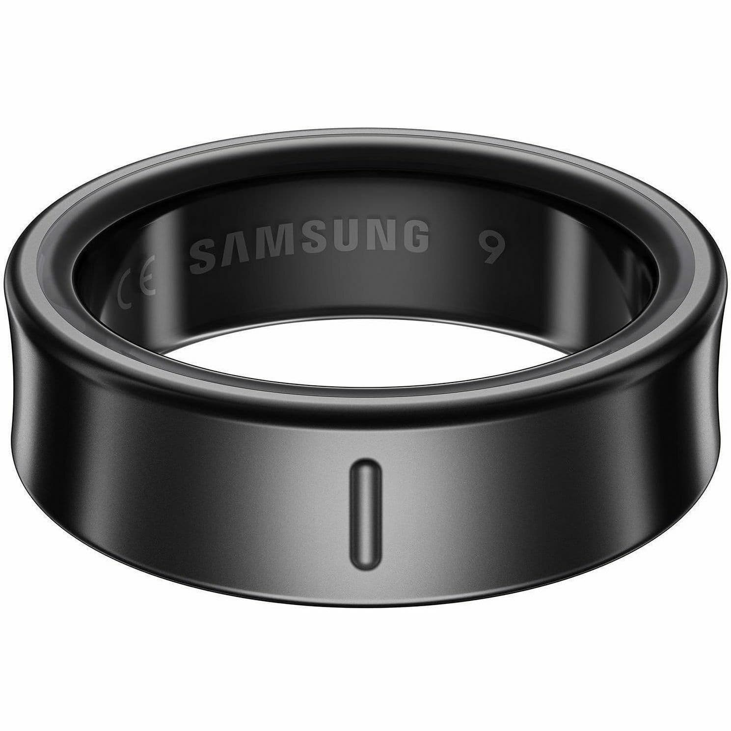 Samsung Galaxy Ring Size 7 Black titanium wellness ring on white background