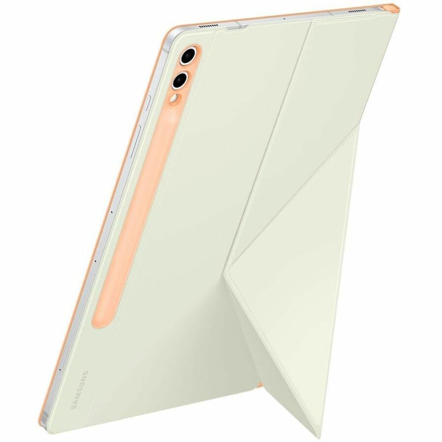 Samsung Galaxy Tab S10+ Smart Book Cover in orange, slim folio tablet case with magnetic attachment