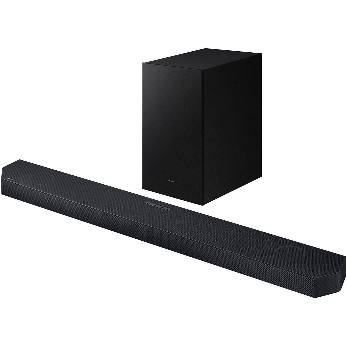 Samsung Q-Series Dolby Atmos soundbar for home theater audio with HDMI connectivity
