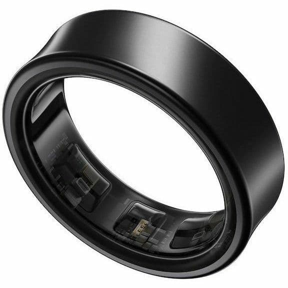 Samsung Galaxy Ring Size 7 Black titanium wellness ring on white background