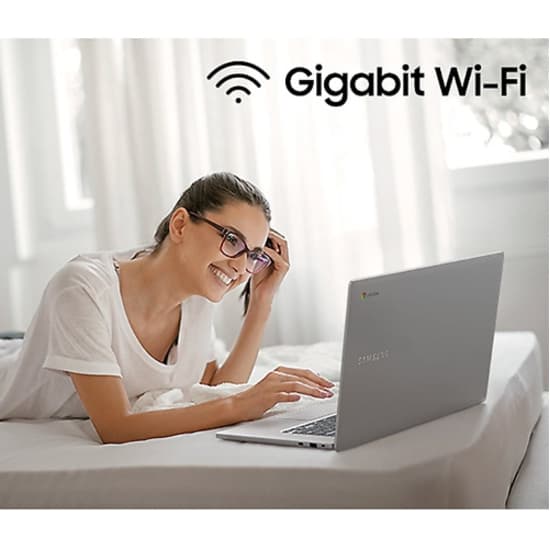 Samsung Chromebook 4 Plus with 15.6-inch Full HD display, Intel Celeron N4000, and 128 GB eMMC storage