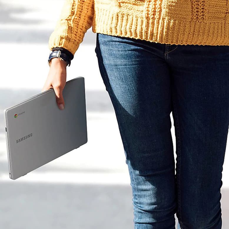 Samsung Chromebook 4 XE310XBA-KD1US in platinum with 11.6 inch display