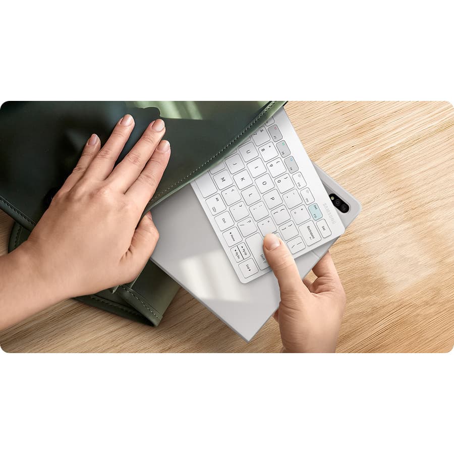 White Samsung Tab Smart Keyboard accessory for tablet typing