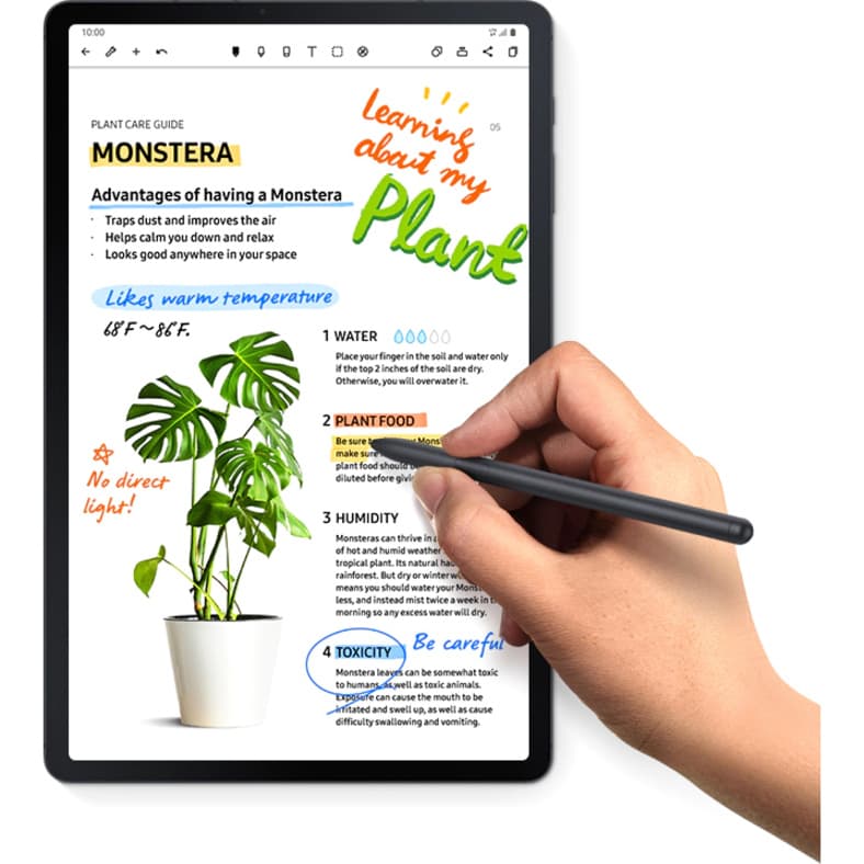 Samsung Galaxy Tab S7 FE commercial tablet in silver with 12.4-inch display