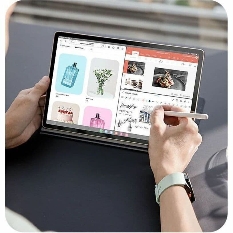 Samsung Galaxy Tab S9 FE commercial tablet in gray with cellular support