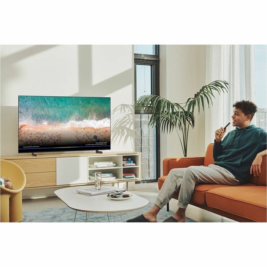 Samsung 85-inch Q60B QLED 4K smart TV with thin bezel and large screen
