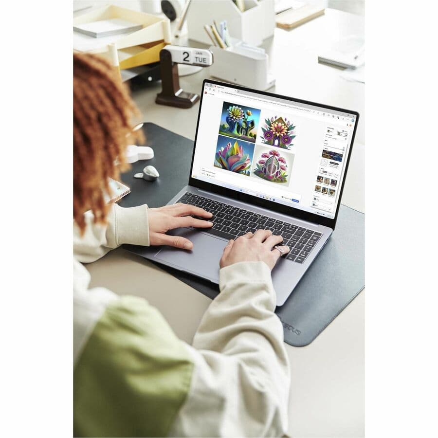 Samsung Galaxy Book4 15.6-inch silver laptop with Intel Core i5-120U, 16 GB RAM, and 256 GB SSD