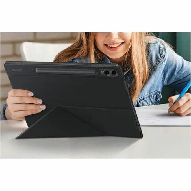 Samsung Galaxy Tab S10+ Smart Book Cover in orange, slim folio tablet case with magnetic attachment