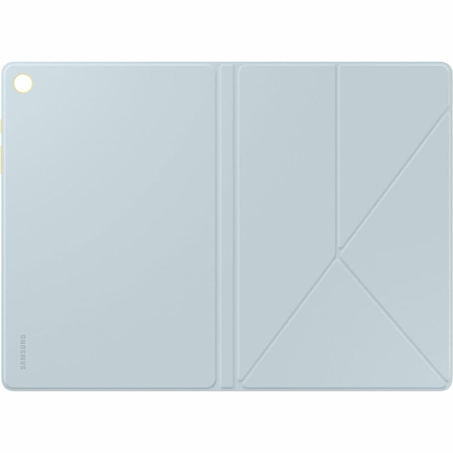 Blue Samsung Tab A9+ Smart Book Cover fitted to tablet