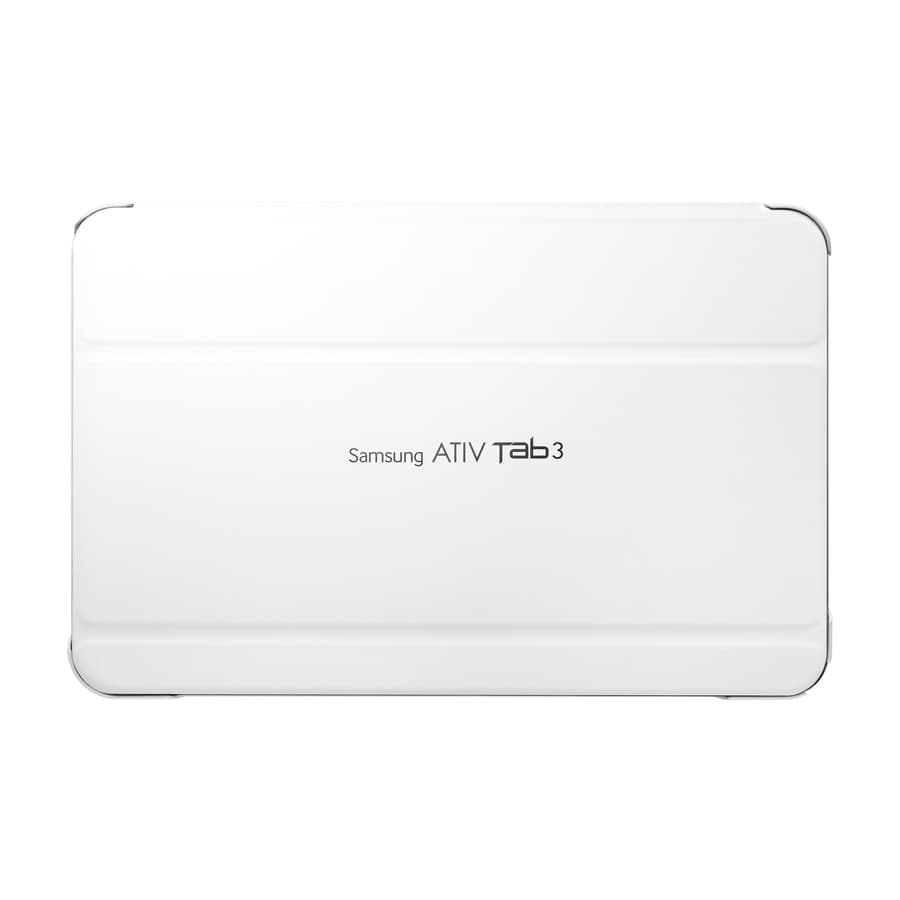 White synthetic leather book cover for Samsung ATIV Tab 3 10.1-inch tablet