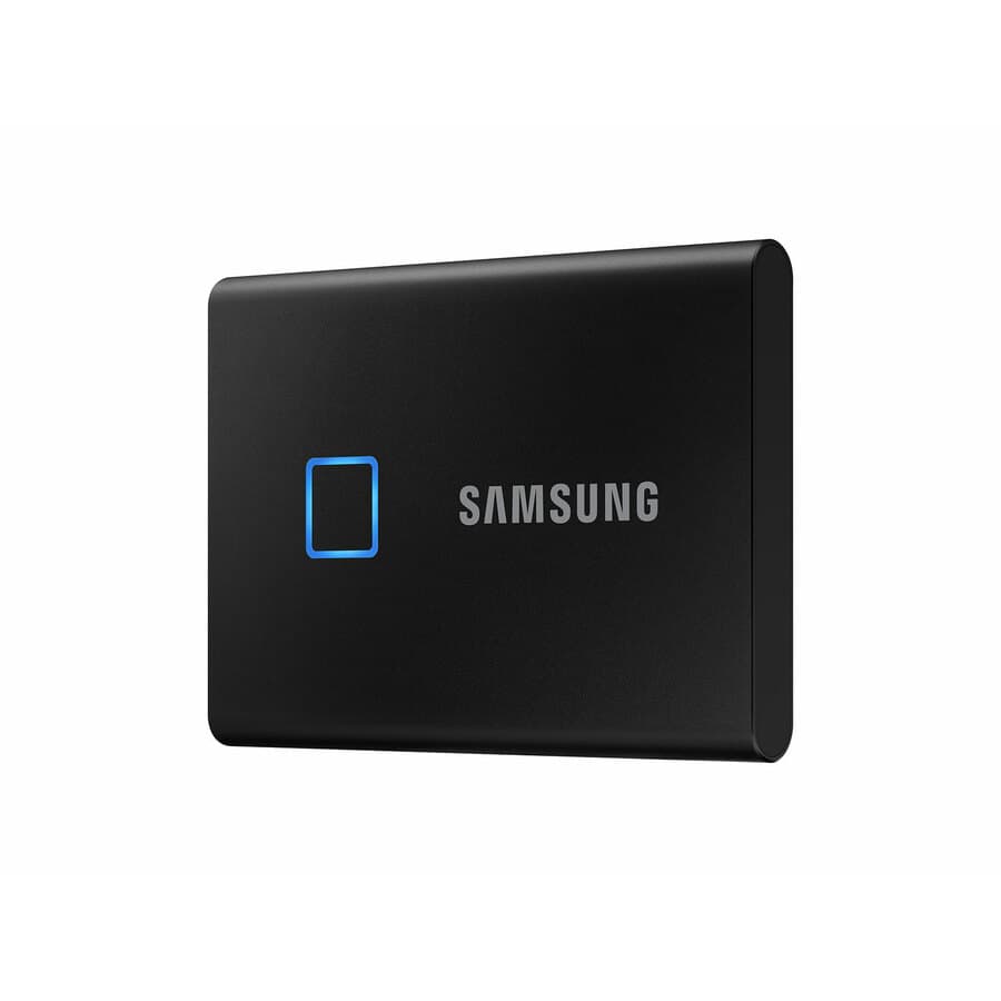 Samsung T7 Touch 2TB portable SSD in black with fingerprint security