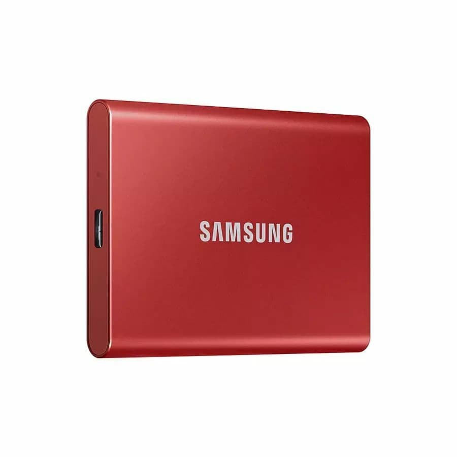 Samsung T7 Portable SSD 2TB red external drive with USB 3.2 connectivity