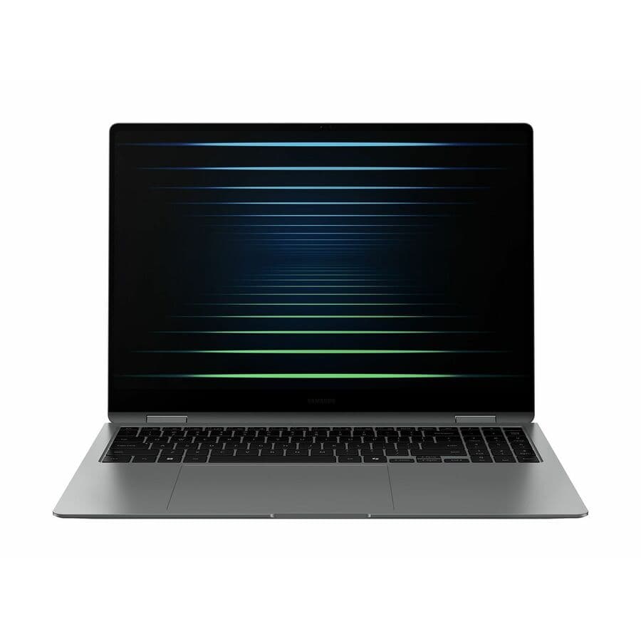 Samsung Galaxy Book5 Pro 360 16-inch 2-in-1 laptop in grey with Intel Core Ultra 7, 16 GB memory, and 1 TB SSD