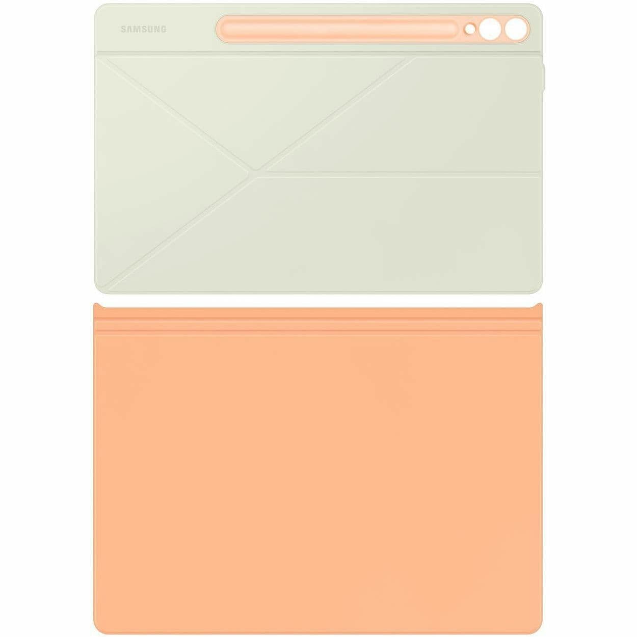 Samsung Galaxy Tab S10+ Smart Book Cover in orange, slim folio tablet case with magnetic attachment