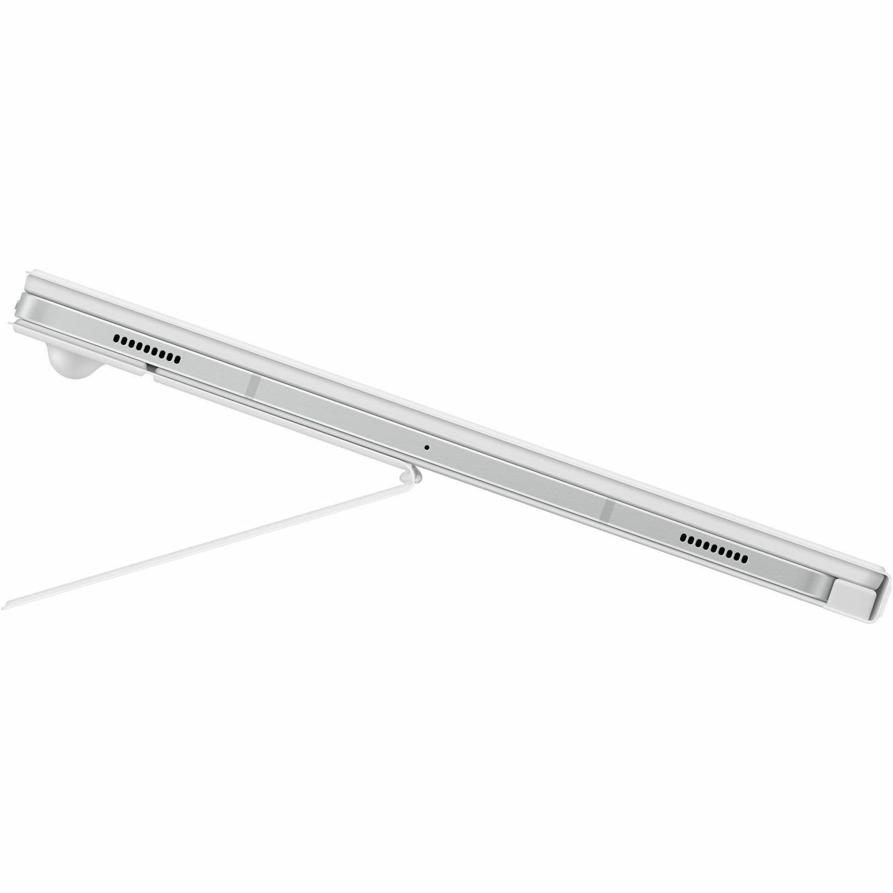 White Samsung Book Cover Keyboard for Galaxy Tab S10+ with integrated keyboard and AI Hot Key