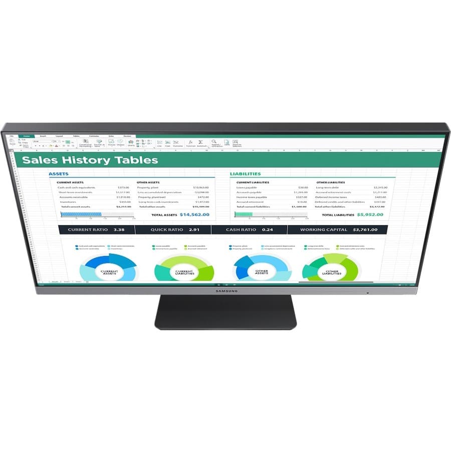 Samsung 24-inch IPS Full HD monitor with adjustable stand, HDMI, DisplayPort, DVI, and USB hub