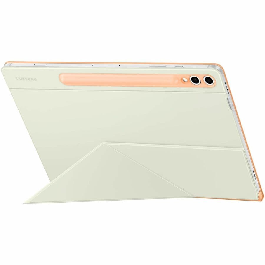 Samsung Galaxy Tab S10+ Smart Book Cover in orange, slim folio tablet case with magnetic attachment