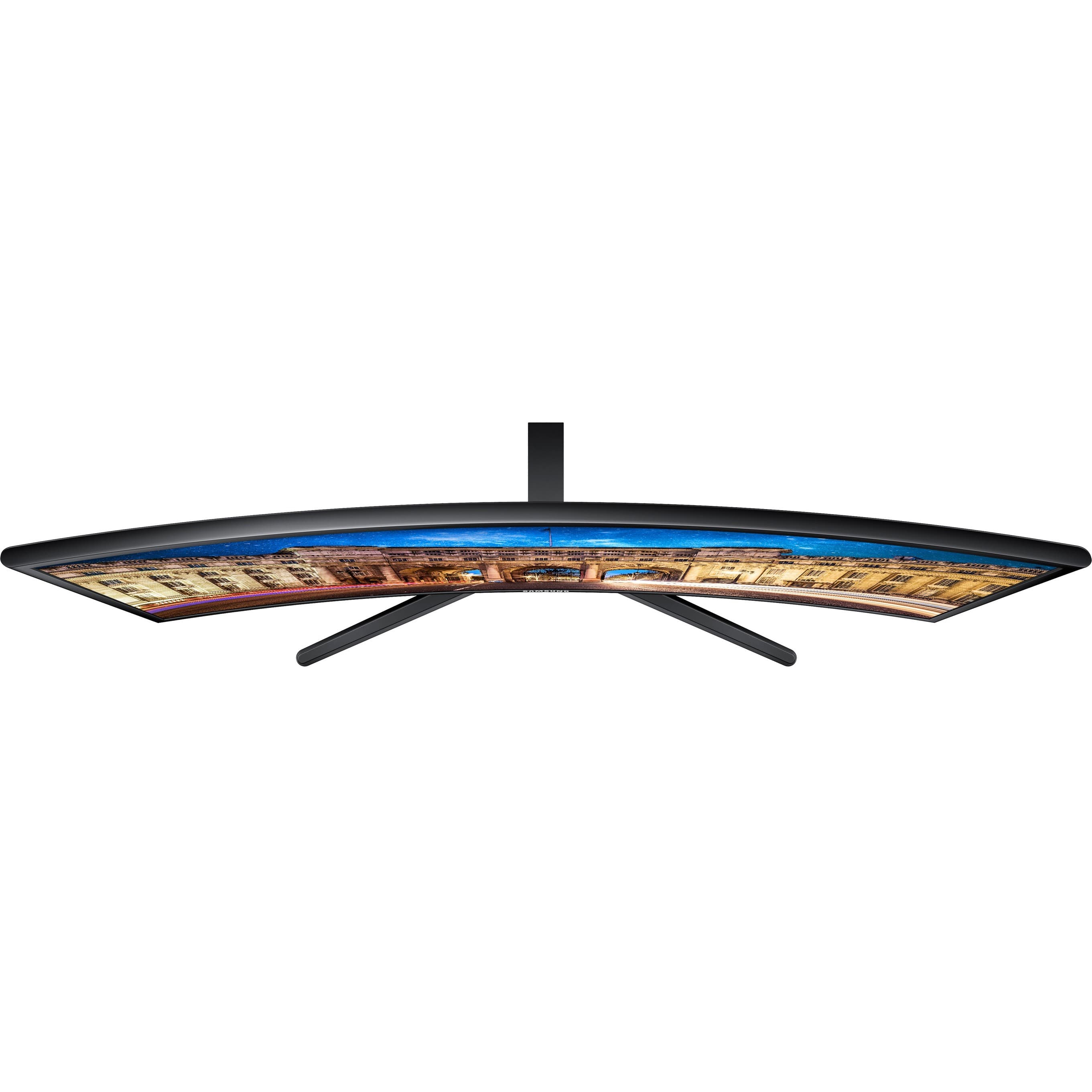 Samsung 27-inch curved Full HD monitor with slim black desktop design