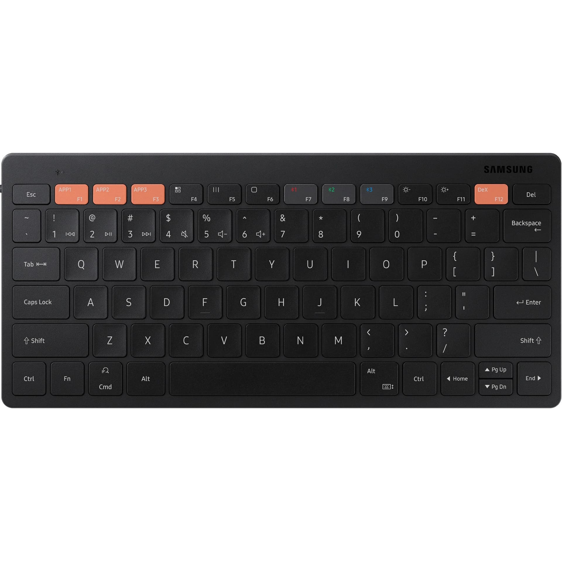 Samsung Tab Smart Keyboard in black with Bluetooth wireless connectivity for tablet productivity