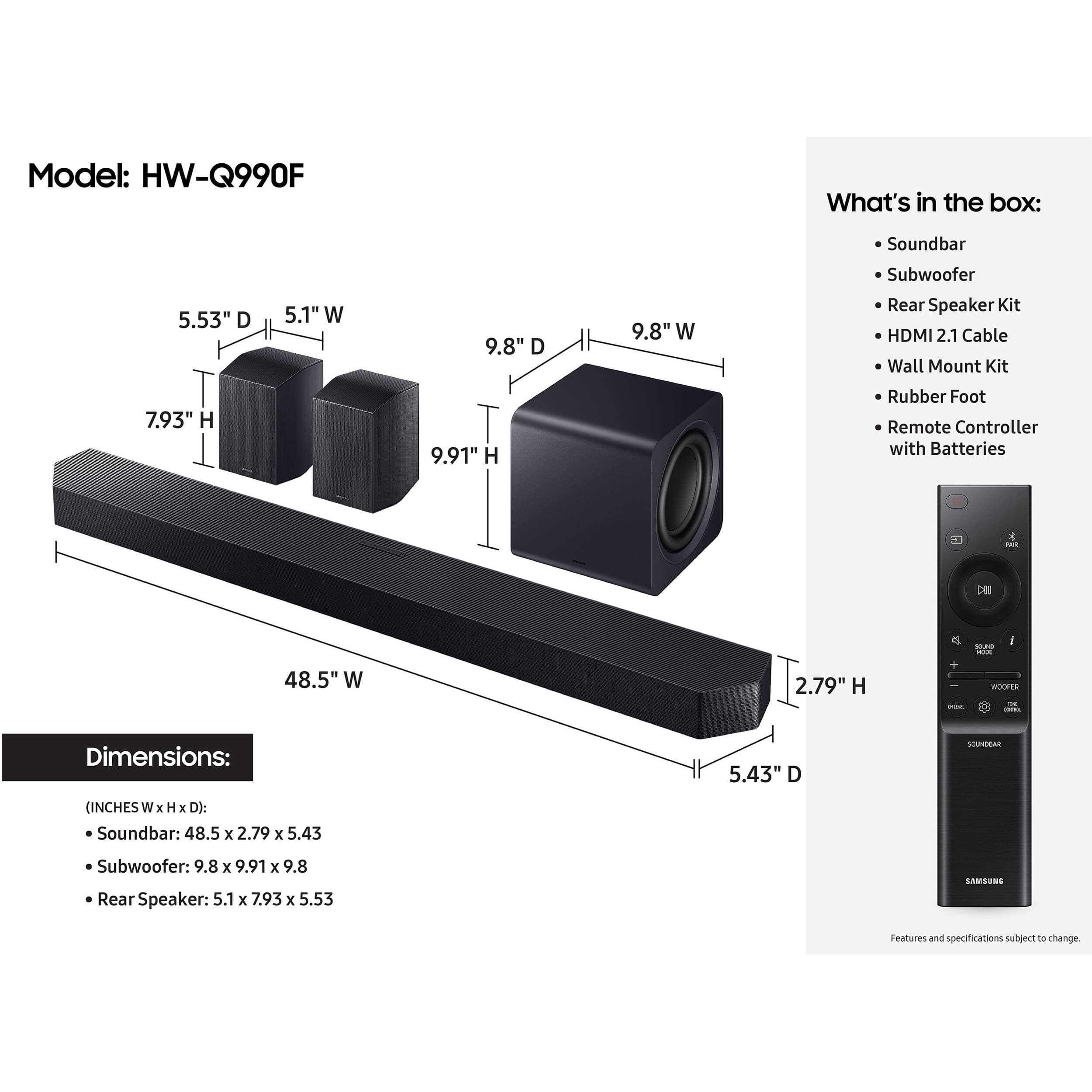 11.1.4 Ch 756W Soundbar Blk view 4