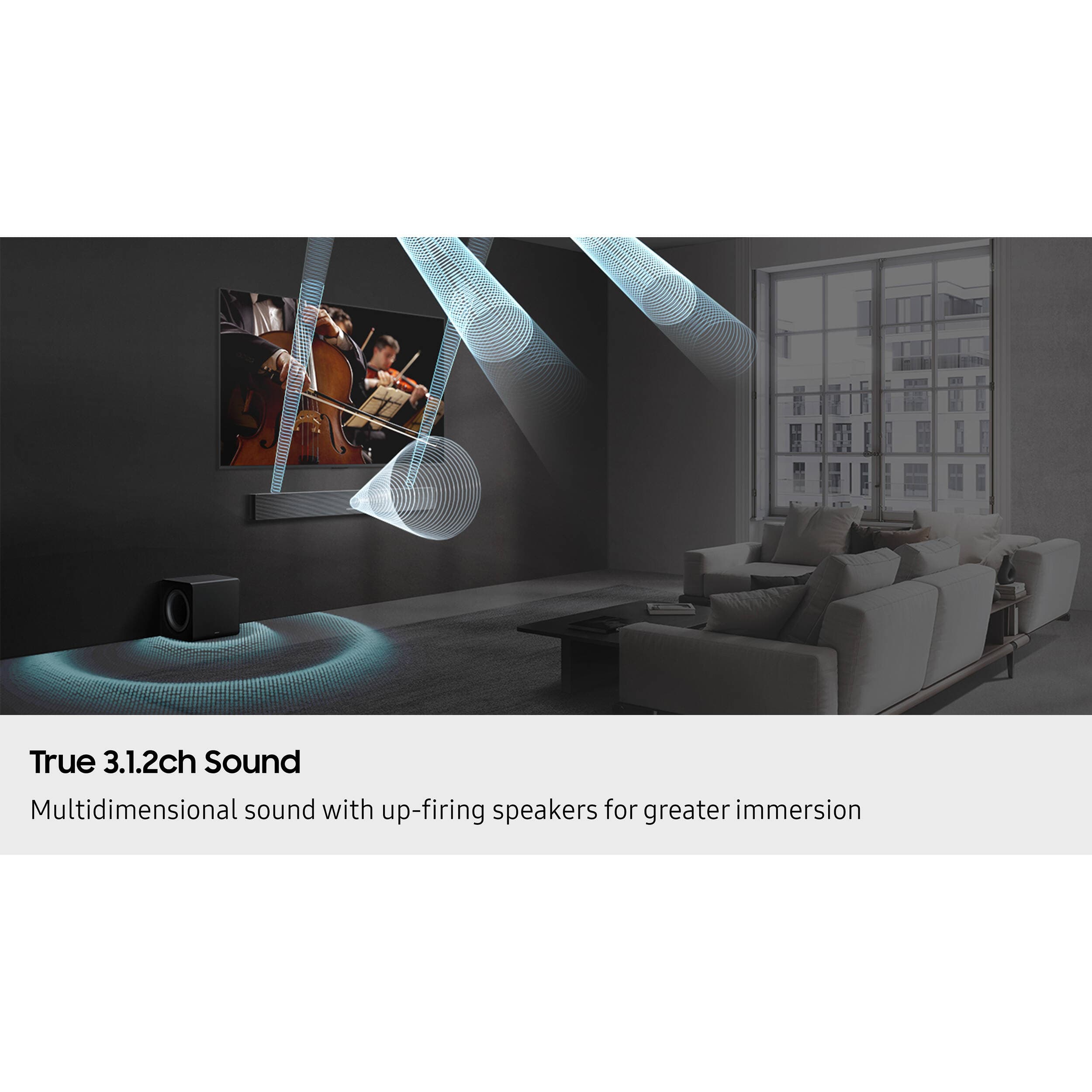 3.1.2 Ch 345W Soundbar Blk view 7