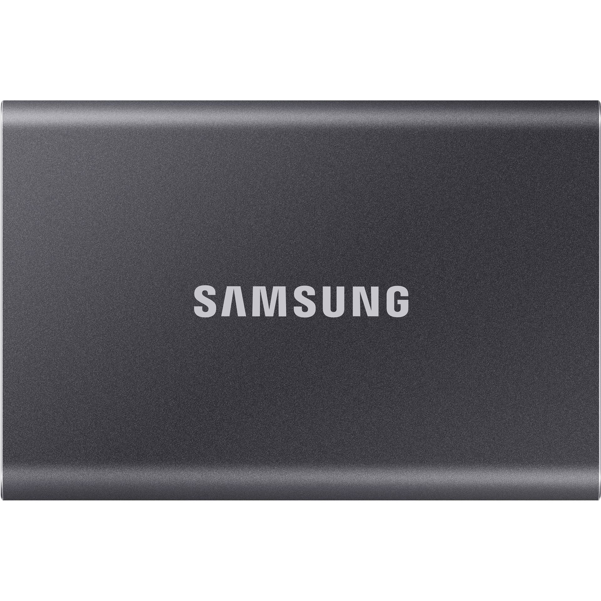 Samsung T7 Portable SSD 1TB external drive in compact gray enclosure