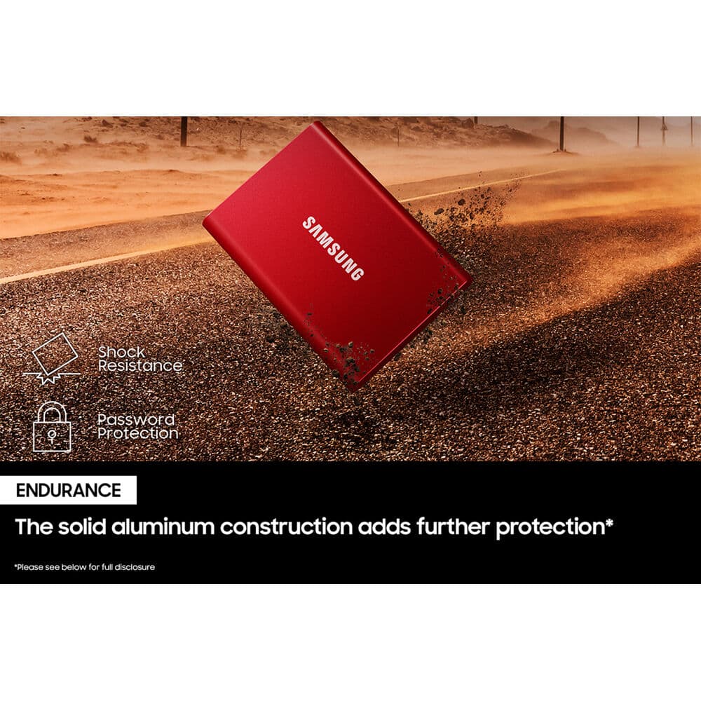 Samsung T7 Portable 2TB external SSD with USB 3.2 Gen 2 connectivity