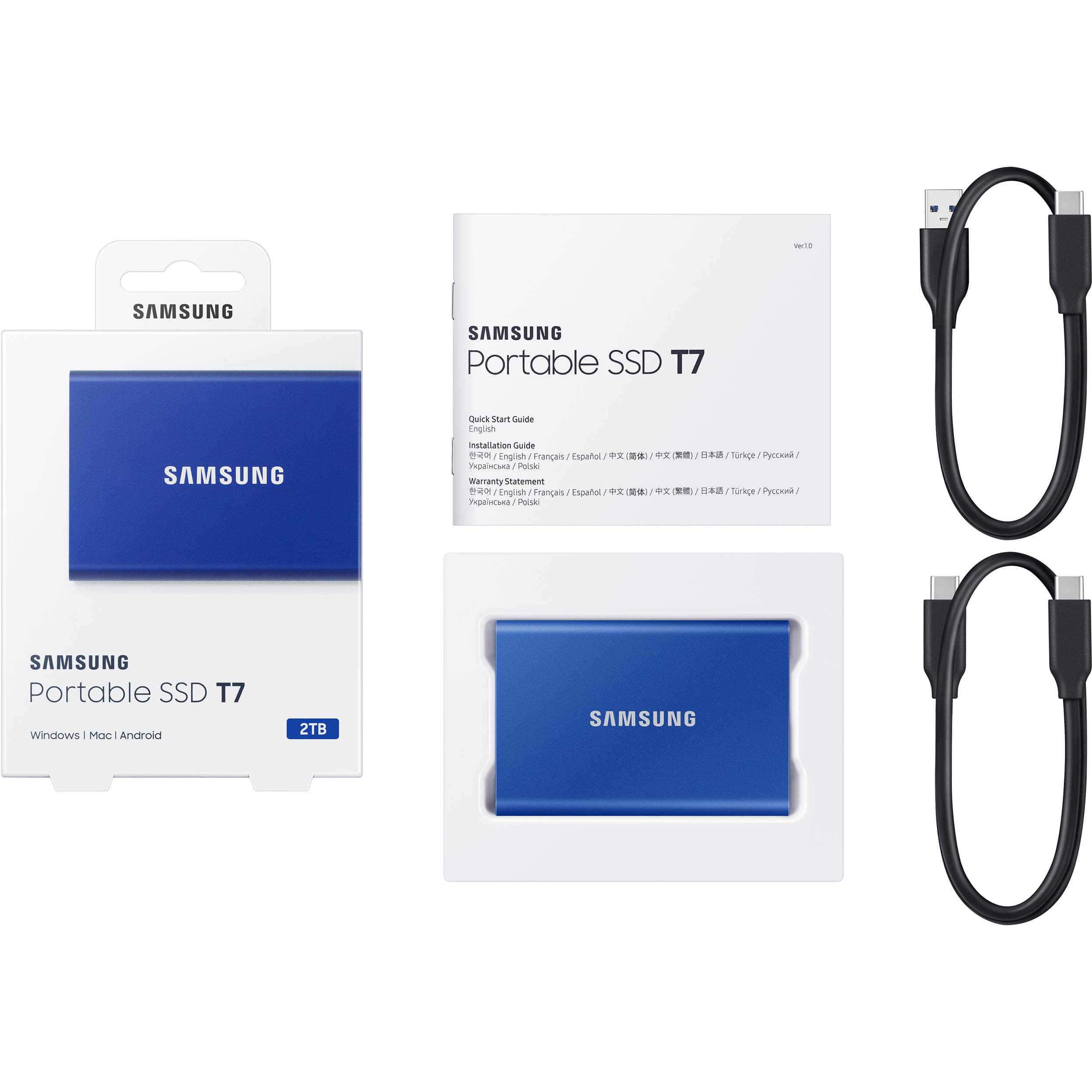 Samsung T7 Portable 2TB external SSD with USB 3.2 Gen 2 connectivity