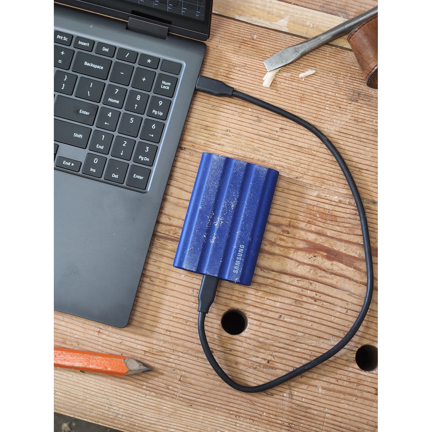 Samsung T7 Shield 1TB black rugged portable SSD with USB 3.1 Gen 2