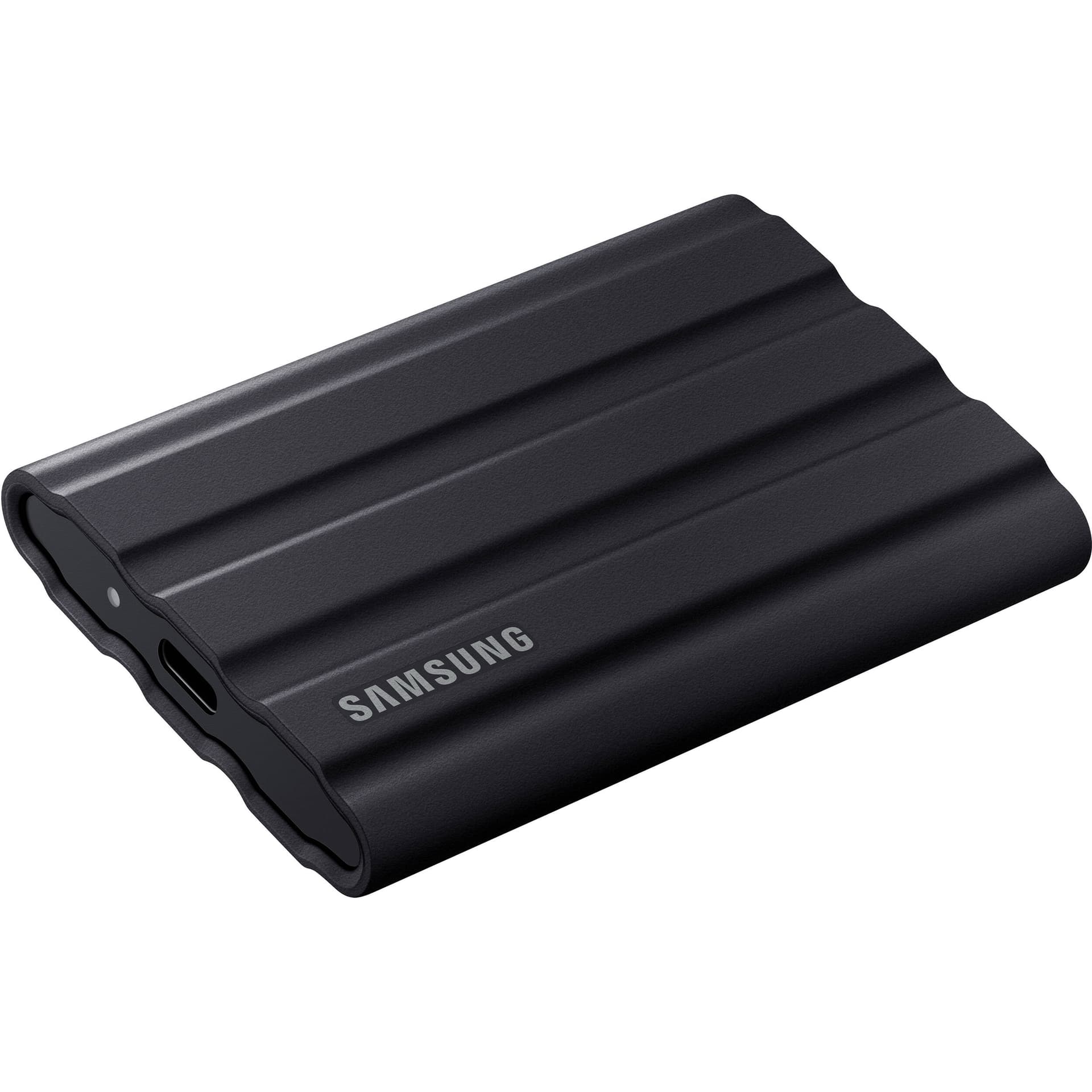 Samsung T7 Shield 2TB black portable SSD with rugged rubberized exterior